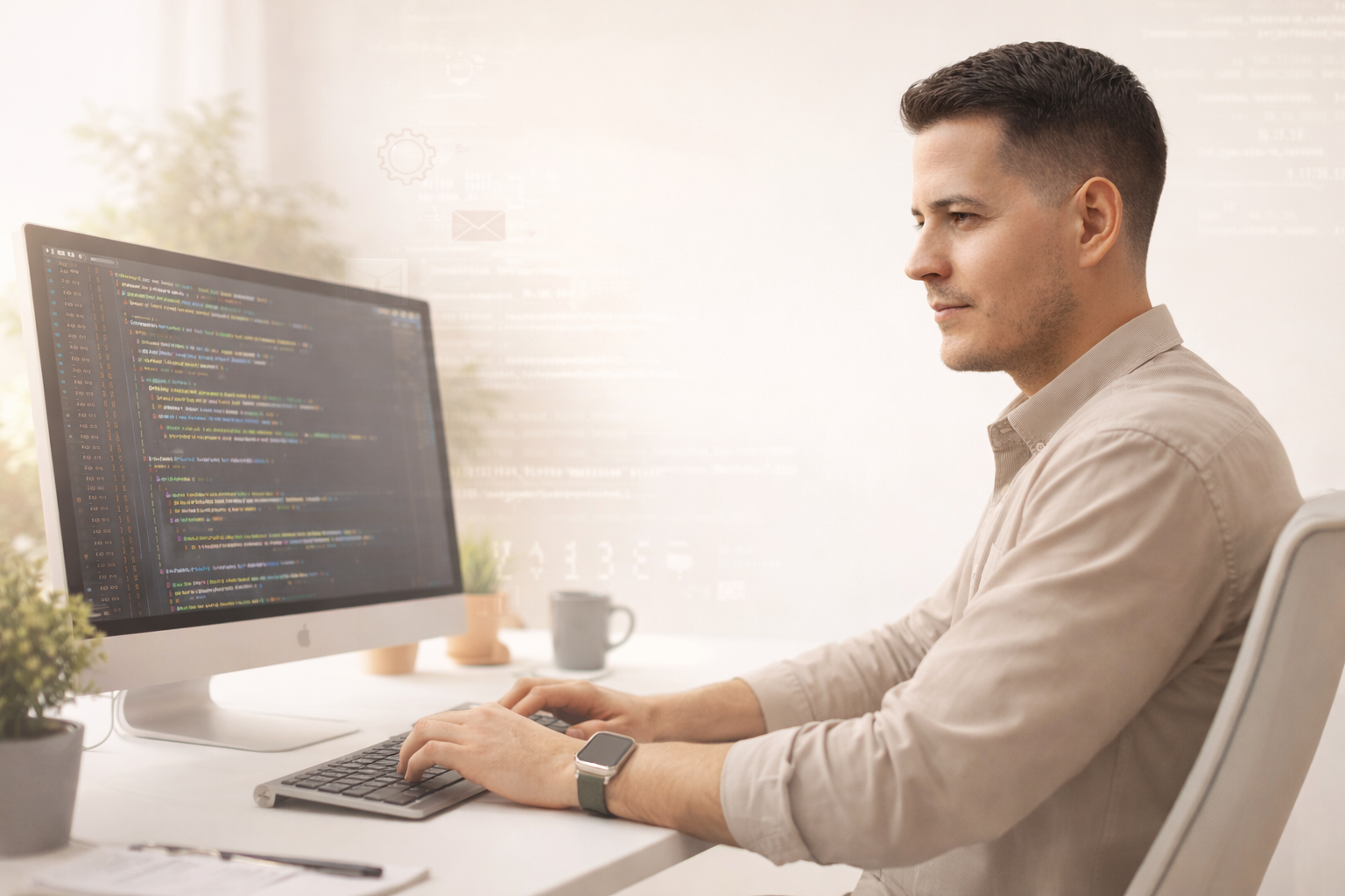 Web developer u radu na custom web stranici